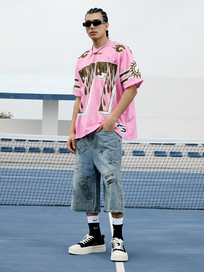 Retro Fun Graffiti Denim Jorts 