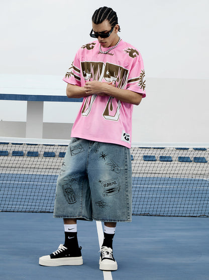 Retro Fun Graffiti Denim Jorts 