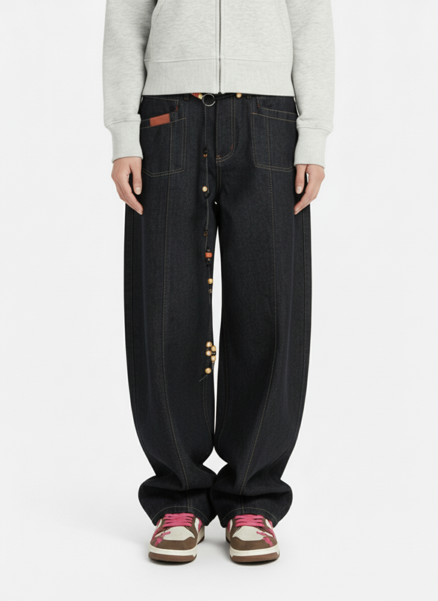 Thesupermade American Retro Gradient Letter Print Splicing Cardigan Fur Collar Coat