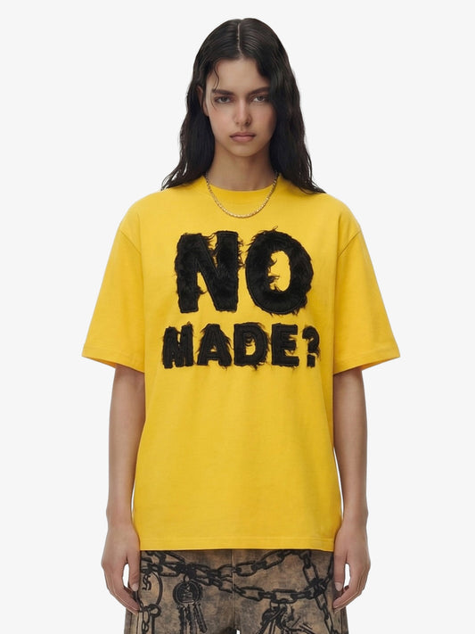 Heavy Retro Patch Embroidered T-shirt - 2398