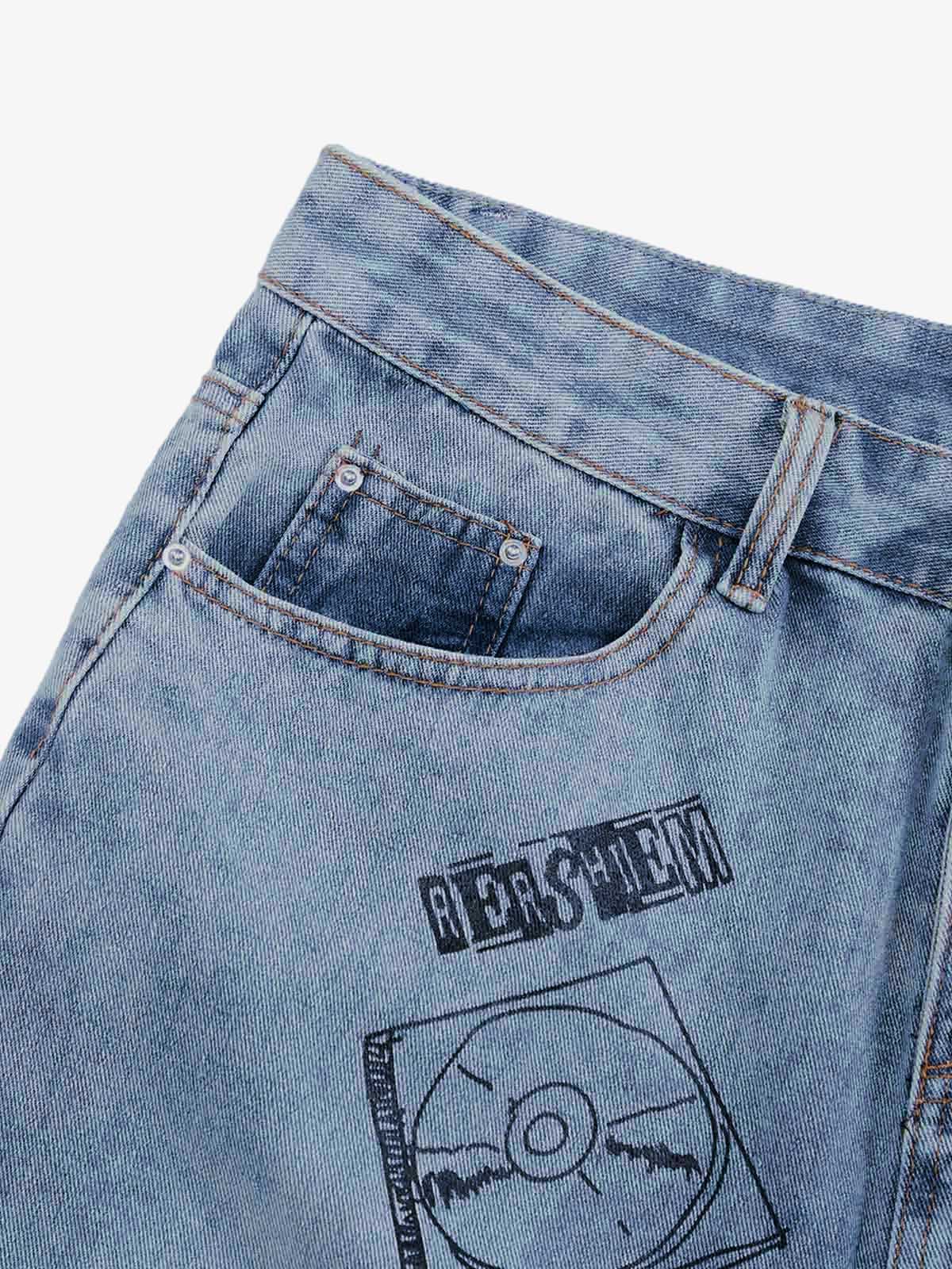 Retro Fun Graffiti Denim Jorts 