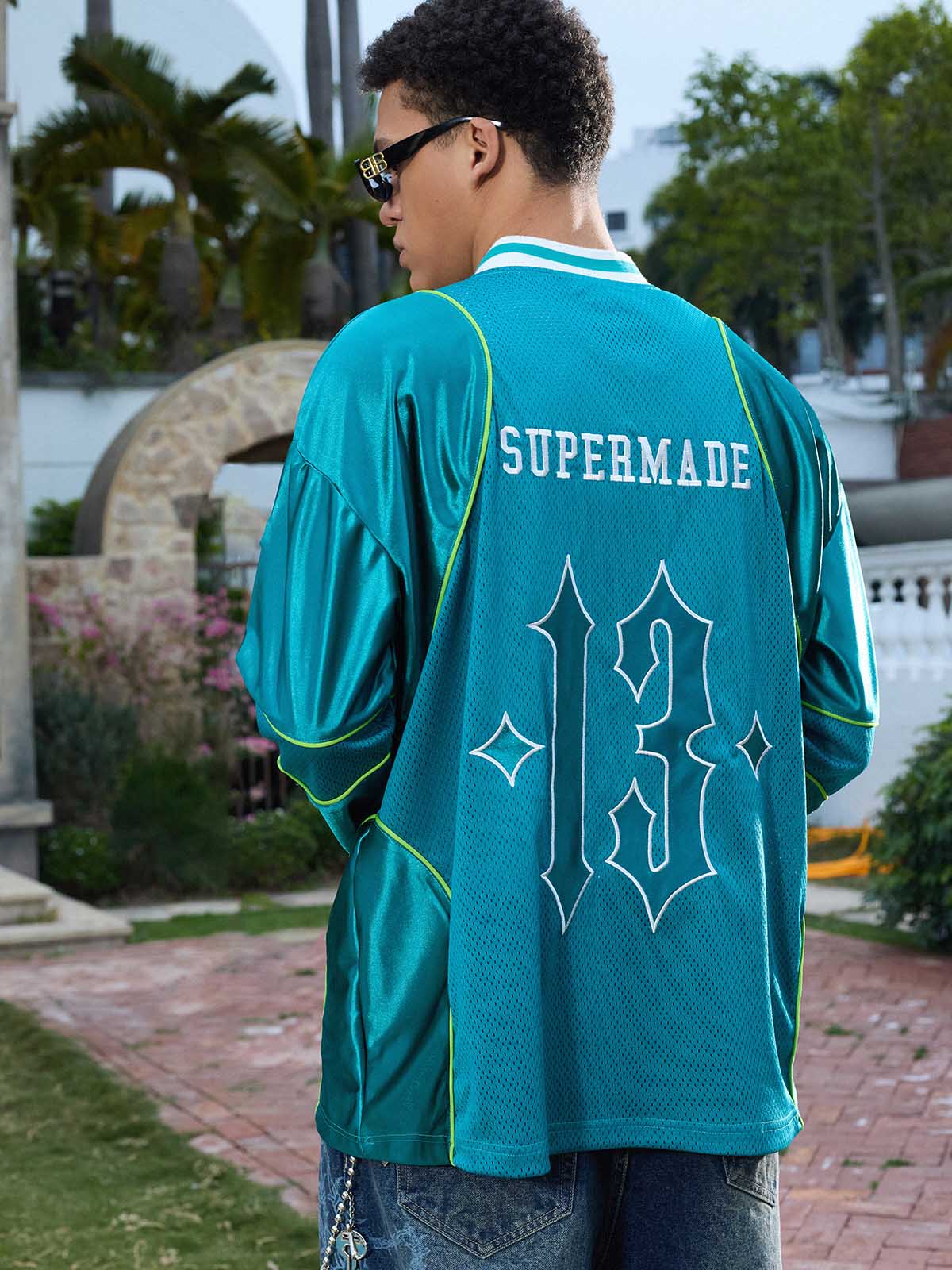 Supermade American Gothic Font Satin Mesh Jersey?
