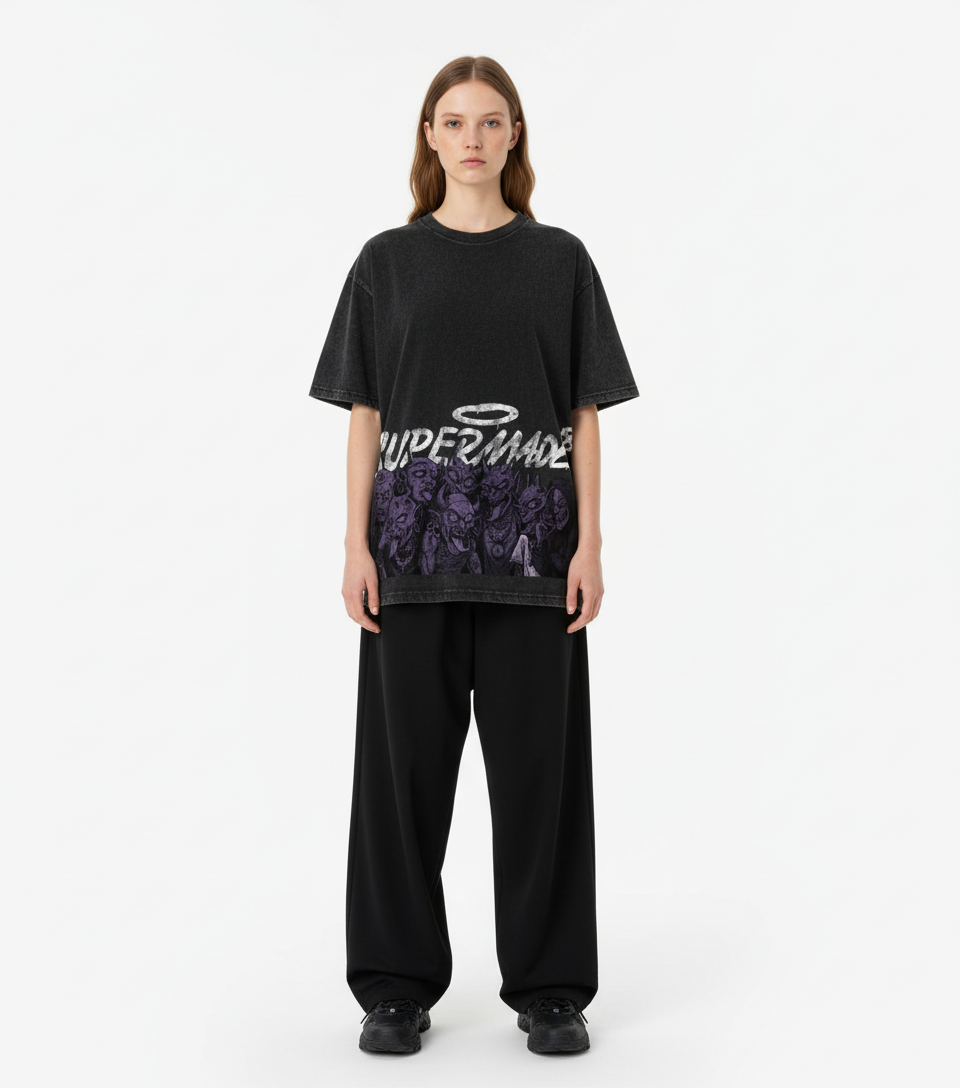 Dark Devil Maniac's Gothic Graffiti T-Shirt