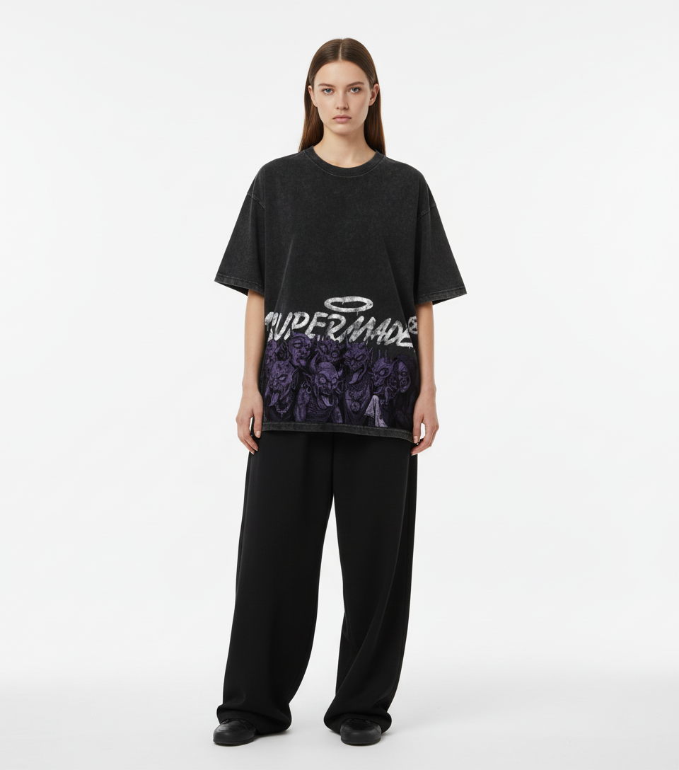 Dark Devil Maniac's Gothic Graffiti T-Shirt