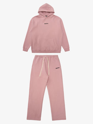 SUPM Minimalist Logo Pink Hoodie and Sweatpant Set 