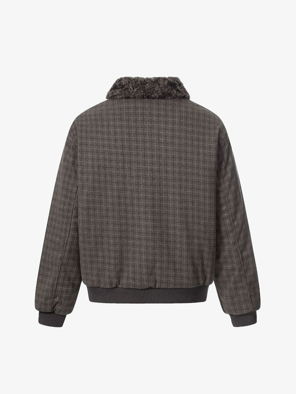 Plaid Bomber Jacket with Faux Fur Collar - Perfect for Casual Winter Wear 