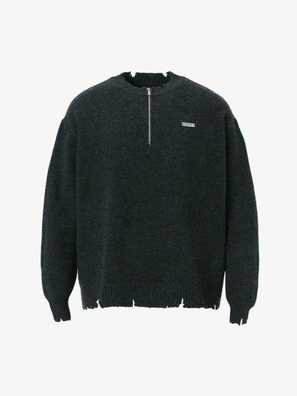 Stylish Half-Zip Knit Sweater for Men - Perfect for Casual and Outdoor Wear 