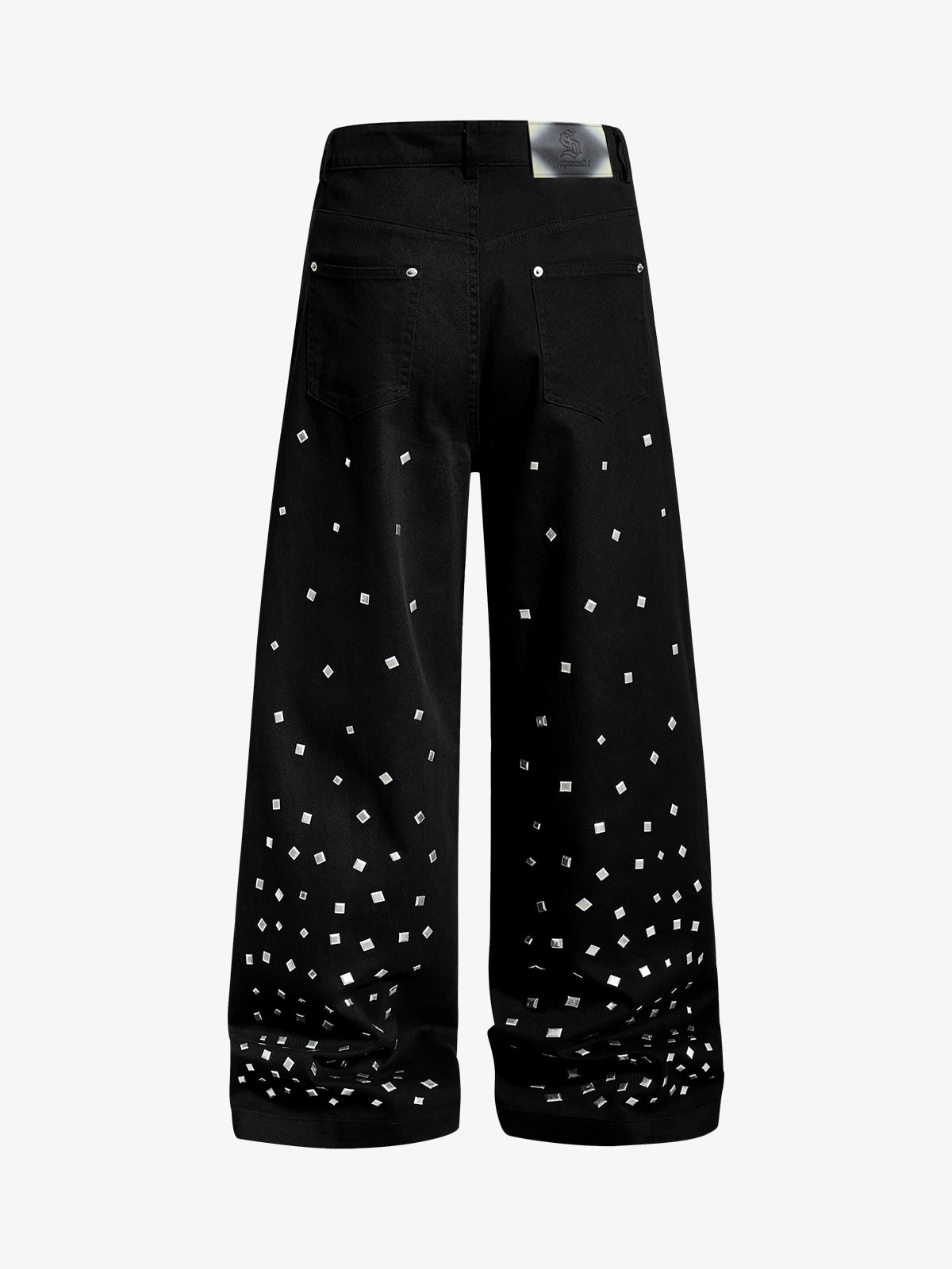 Cotton Blend Wide Leg Pants with Rhinestone Embellishment?