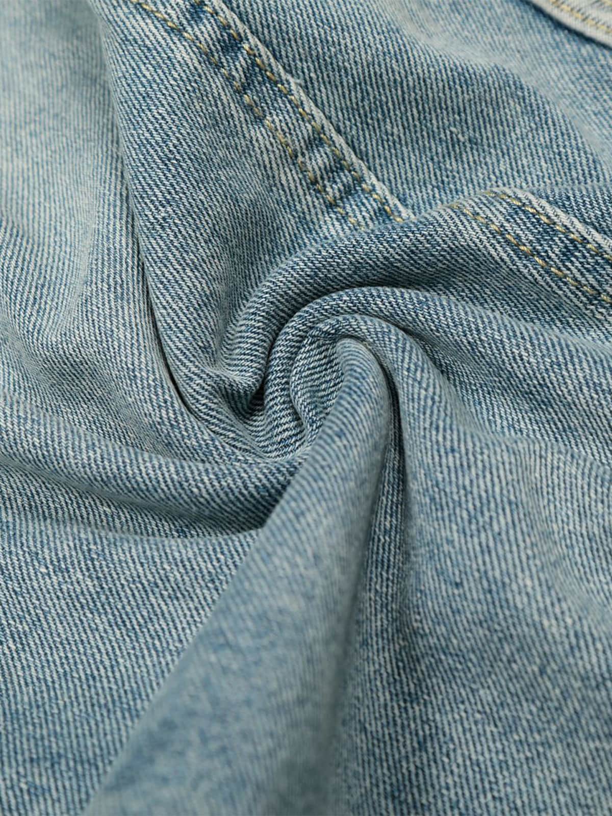 Wide-Leg Denim Culottes with Side Slits for Women 