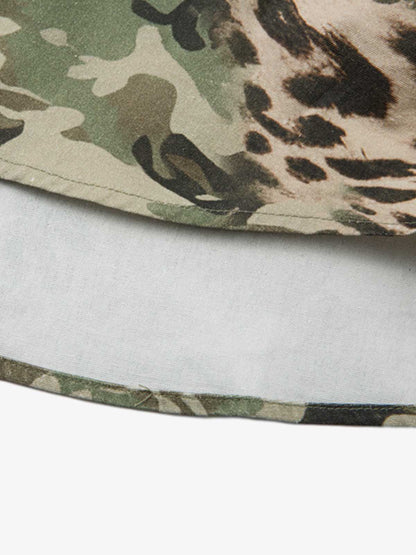 Cotton Camouflage Print Short Sleeve Shirt with Long Sleeve Layering Design?