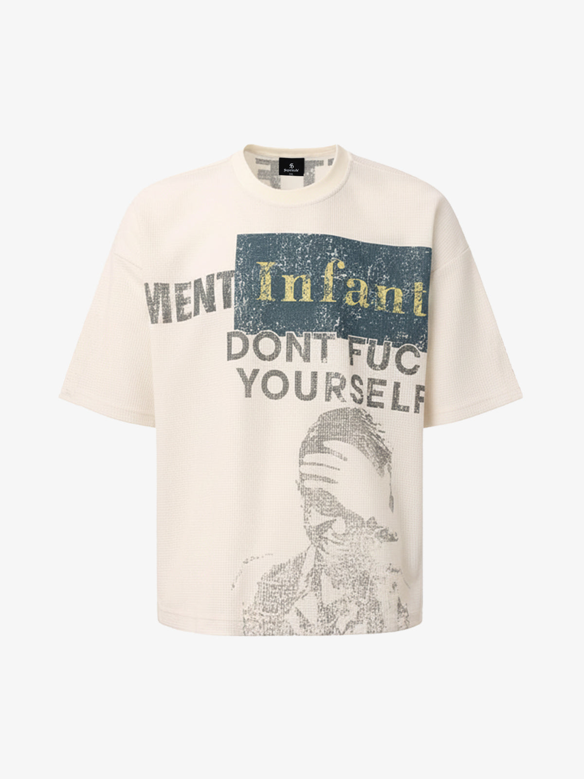 Oversized Graphic T-Shirt with Bold Statement Print and Vintage Art Design 