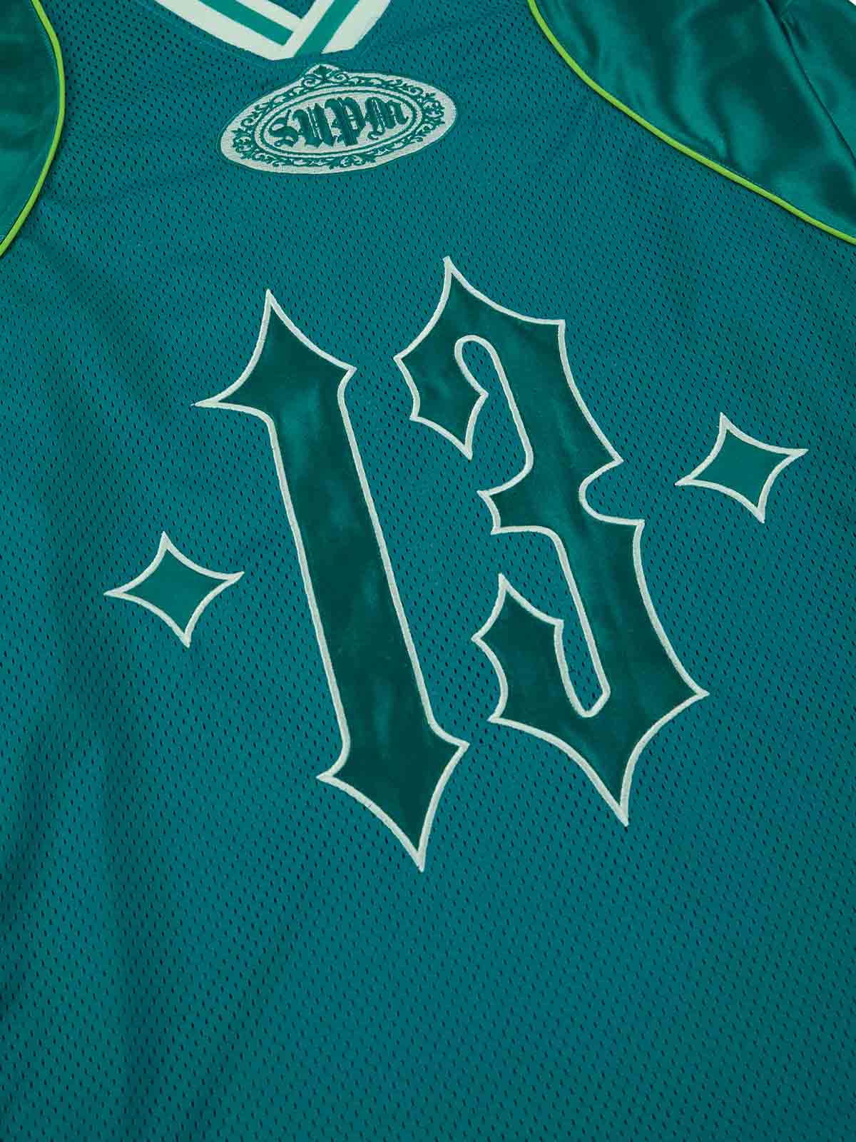 Supermade American Gothic Font Satin Mesh Jersey?