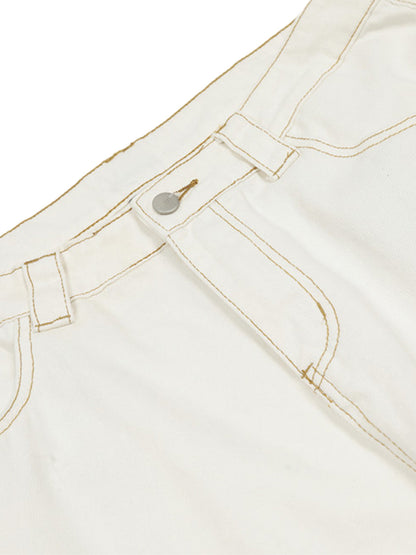 Embroidered Floral Patches Barrel Jeans 