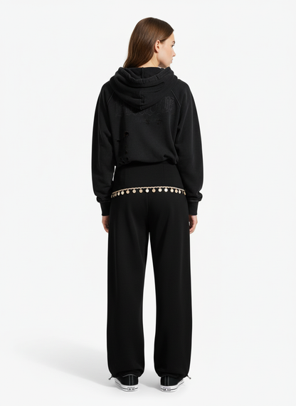 Street Detachable Flap Lace-up Jogger Pants