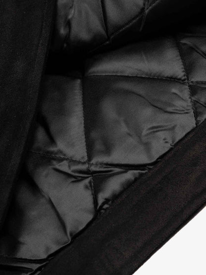 Retro Suede Asymmetric Buckle Design Down Jacket