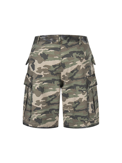 Camouflage Badge Cargo Shorts 