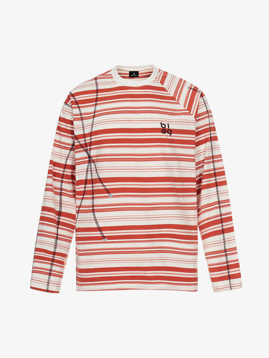 Color Block Striped Embroidered Long Sleeve T-Shirt