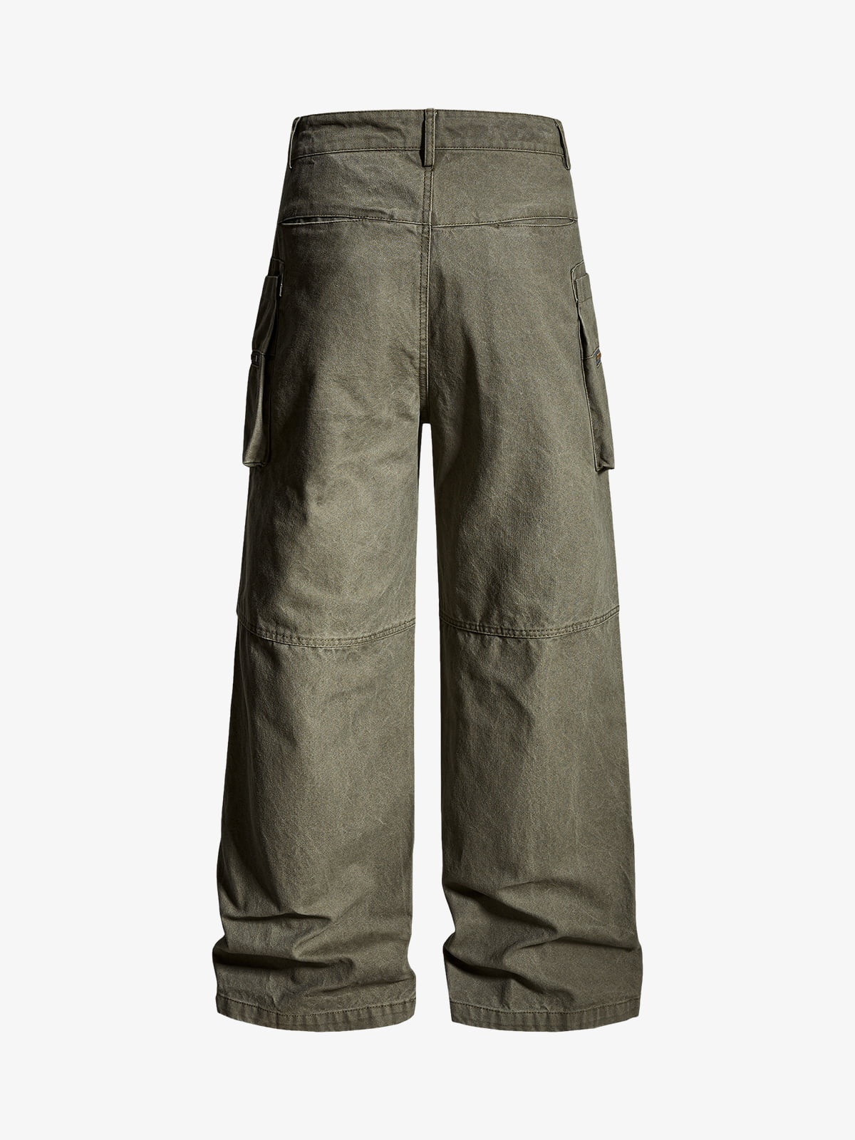Cotton Twill Cargo Pants with Metal Studs Design Wide Leg Trousers for Men?