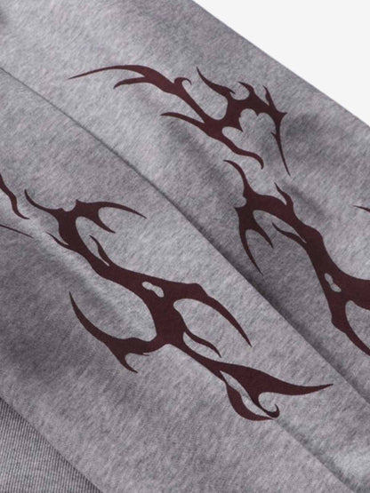 Cotton Blend Hooded Zip-Up Costume Jacket with Eye Holes and Gloves, Gothic Horror Style Full Coverage Hoodie for Cosplay and Halloween 