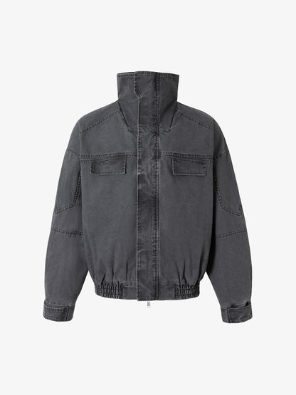 Stylish High-Collar Denim Jacket for All-Season Wear 