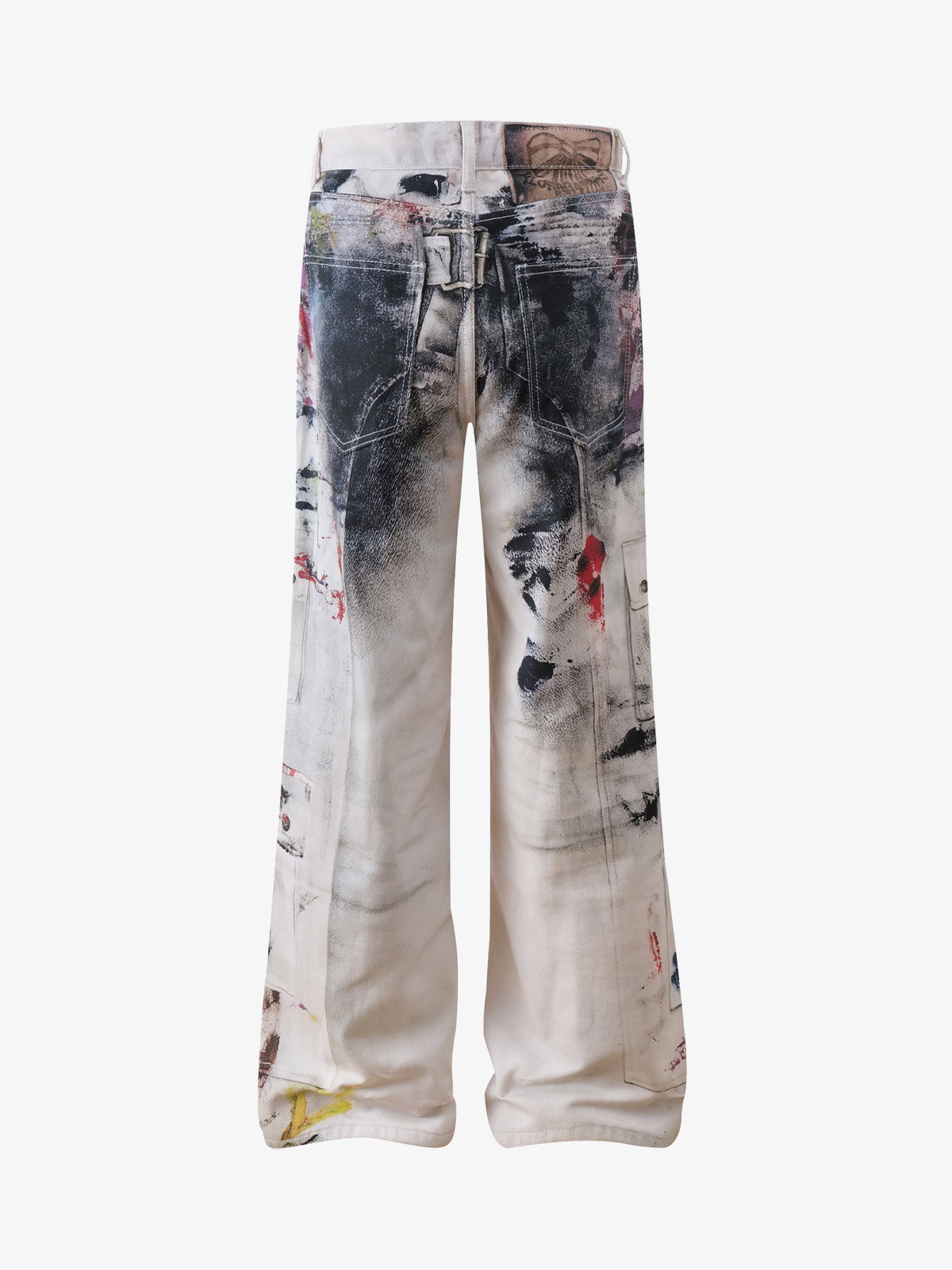 Artistic Splash Wide-Leg Jeans - Perfect for Casual and Fashionable Looks 