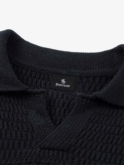 Striped Polo Sweater for Men - Stylish and Comfortable Knitwear 