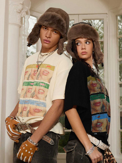 Pop Art Lip Print Graphic T-Shirt