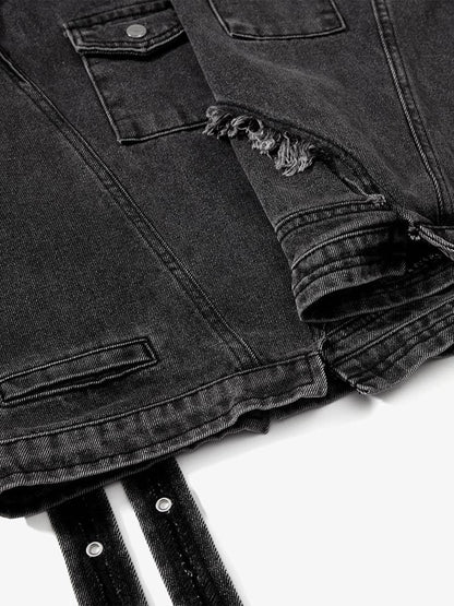 Oversized Vintage Cargo Pants with Multiple Pockets and Adjustable Straps 