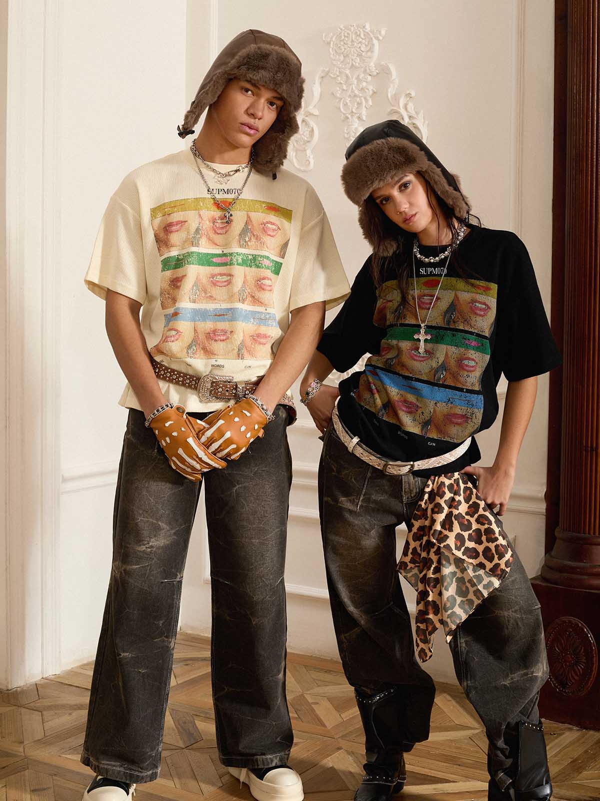 Pop Art Lip Print Graphic T-Shirt