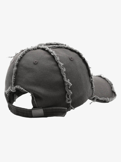 Cotton Baseball Cap with Frayed Edges - Vintage Distressed Dad Hat for Men and Women?