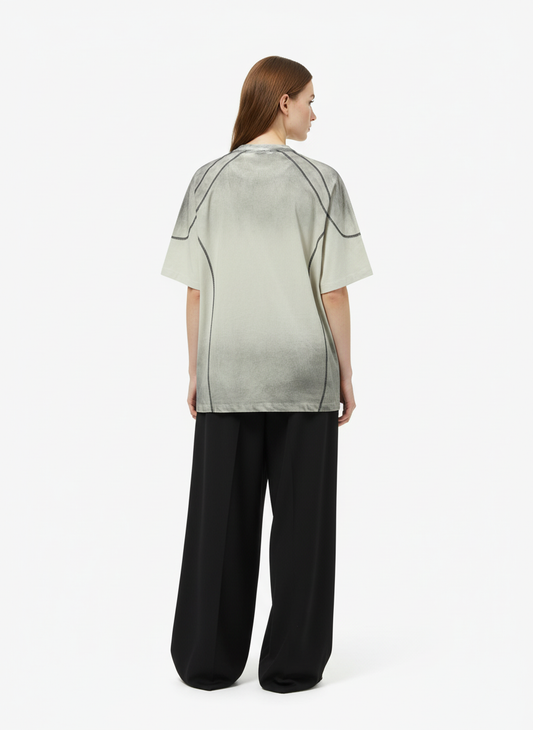 Suede 90 Digital Printed V-Neck Short Sleeve T-Shirt