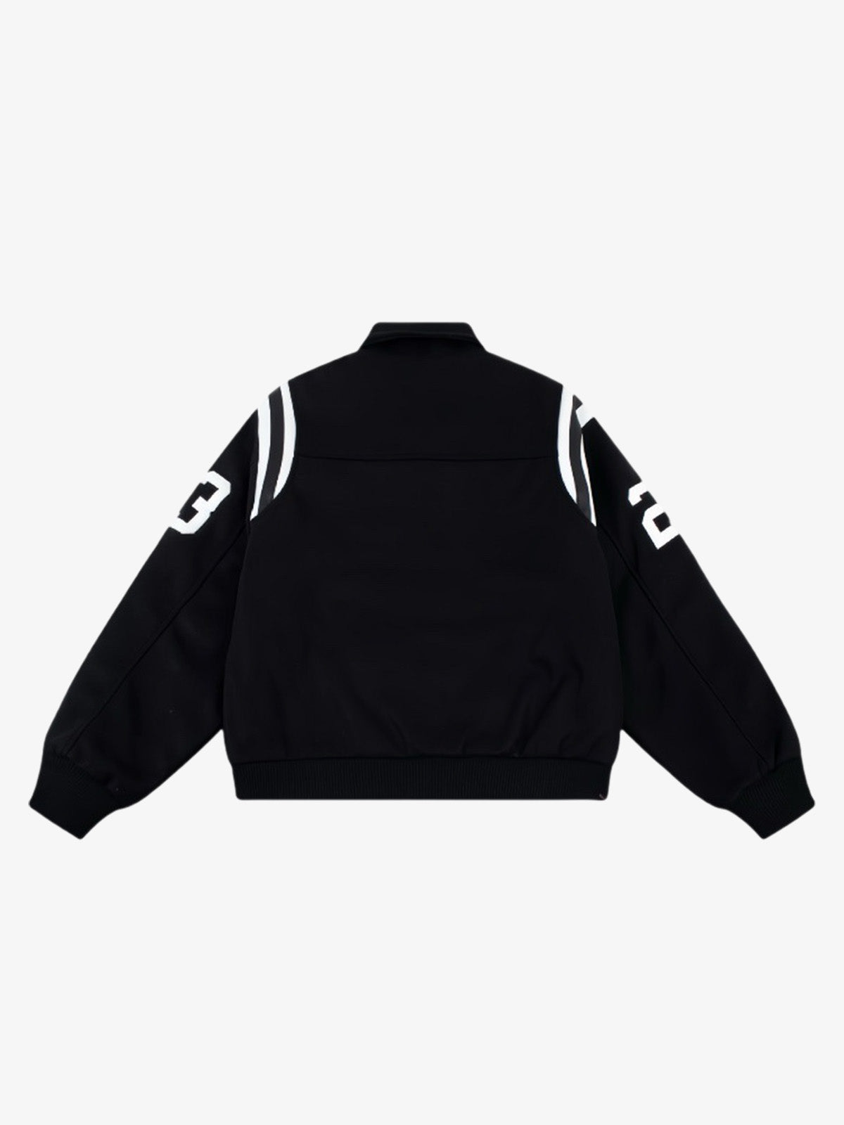 Cotton Blend 80 Number Baseball Jacket Men's Casual Sporty Varsity Coat with Ribbed Cuffs and Hem 