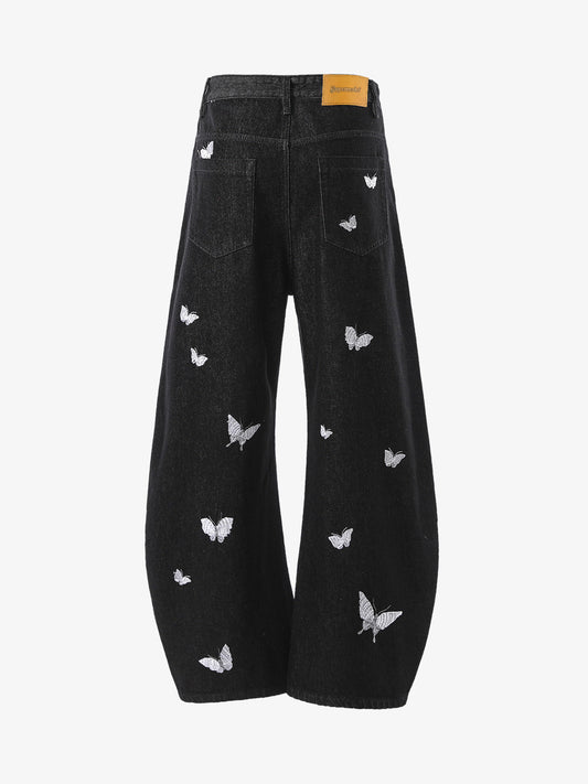 Butterfly Embroidered Scimitar Jeans 