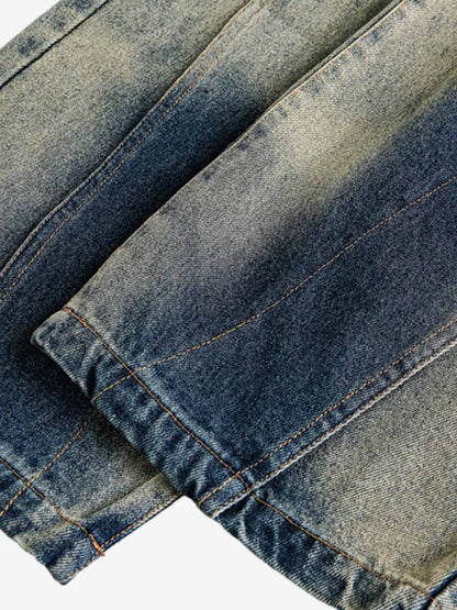 Gradient Wash Wide-Leg Jeans for Women - Stylish and Comfortable Denim Trousers 