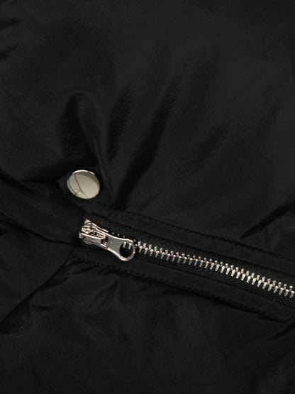 Vintage Asymmetric Zip High-Neck Puffer Jacket