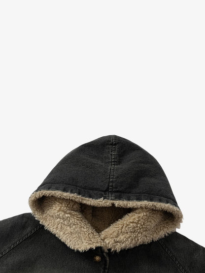 Winter-Ready Corduroy Jacket with Faux Fur Trim for Men 