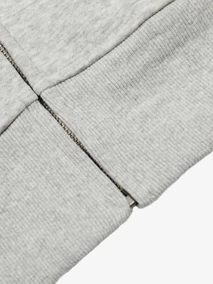 Thesupermade American Retro Gradient Letter Print Splicing Cardigan Fur Collar Coat