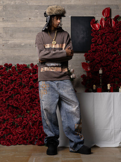 Frame cross print jeans 