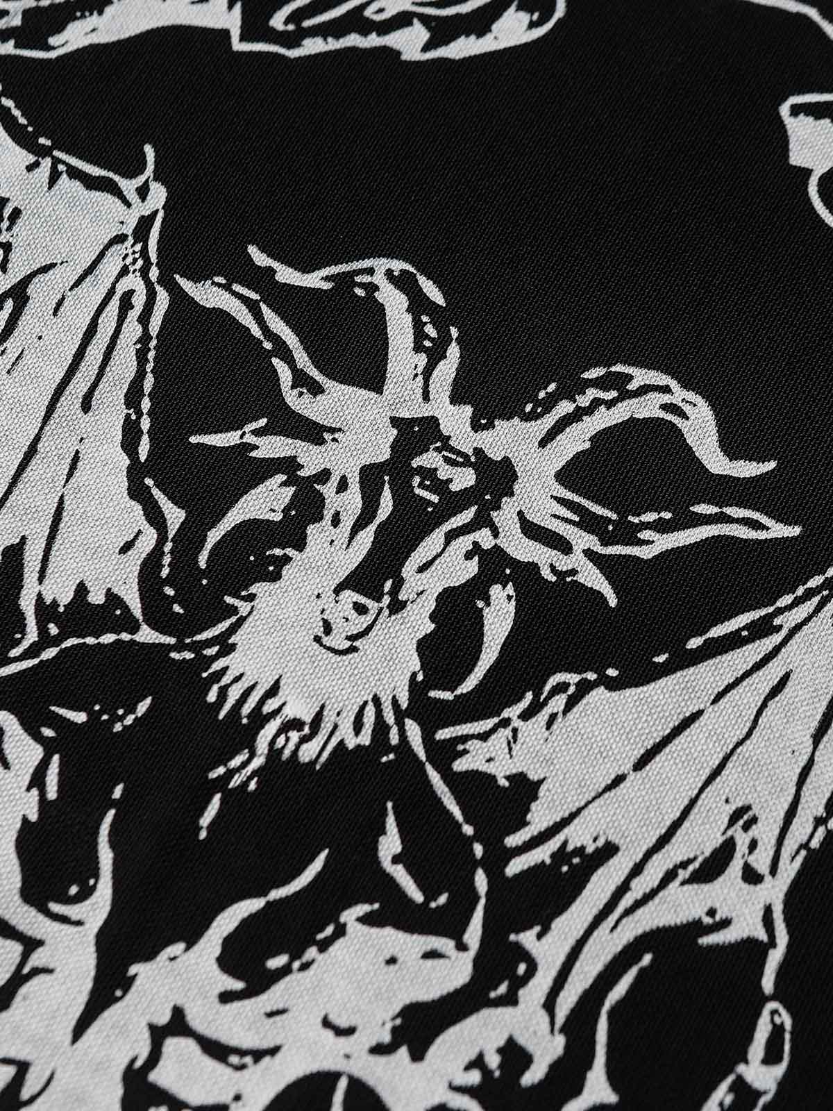 Gothic Skull Print Turtleneck Tight Long Sleeve T-Shirt 