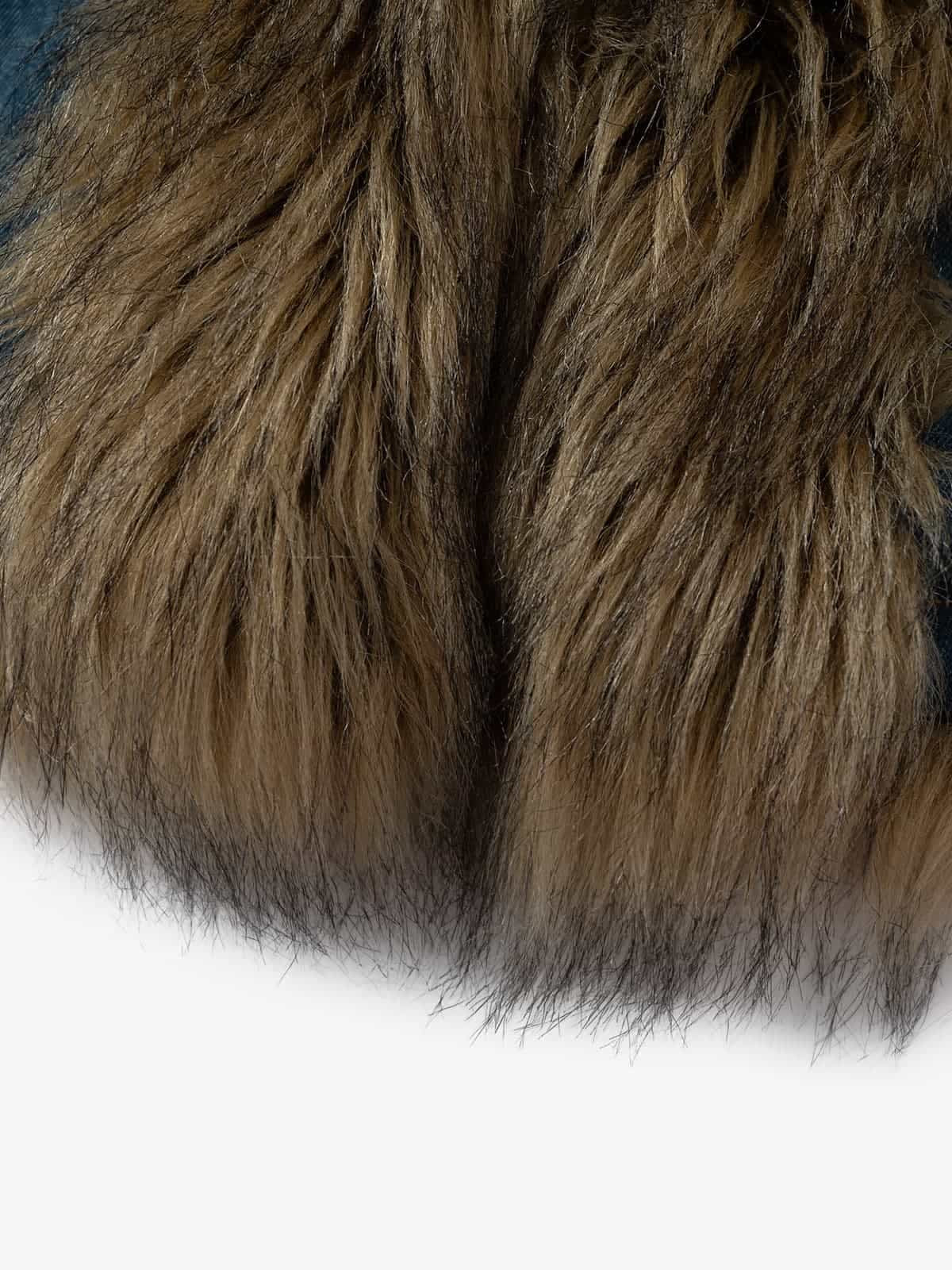 Winter-Ready Corduroy Jacket with Faux Fur Trim for Men 