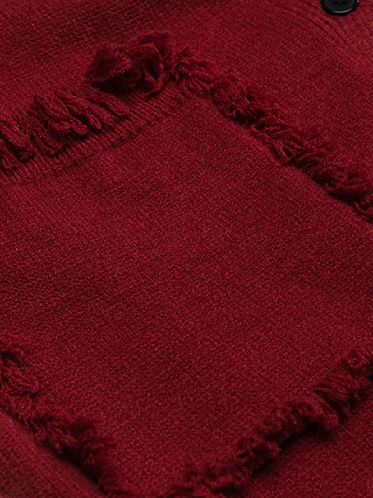 Vintage Frayed Edge Metal Logo Cardigan 