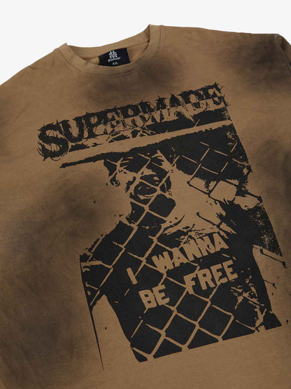 Supermade Distressed Cage Striped Long-Sleeve T-Shirt?