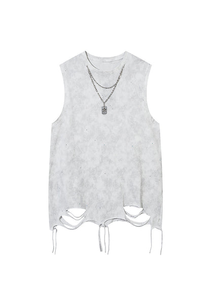 Street Chain Waistcoat Ripped Vest 
