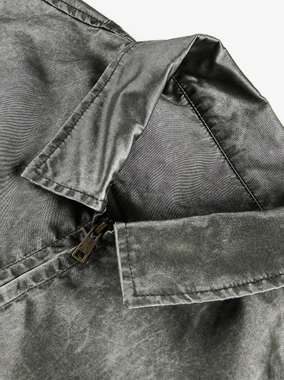 Classic Bomber Jacket with Plaid Collar Detail for Men 