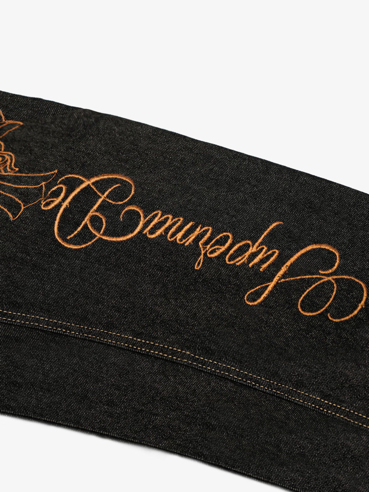 Denim Wide-Leg Trousers with Leopard Patch Detailing?