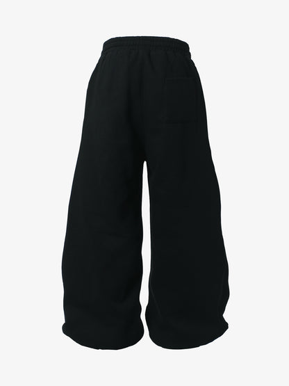 Retro Contrast Letter Star Print Fleece-Lined Sweatpants