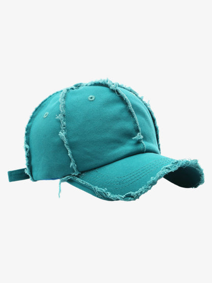 Cotton Baseball Cap with Frayed Edges - Vintage Distressed Dad Hat for Men and Women?