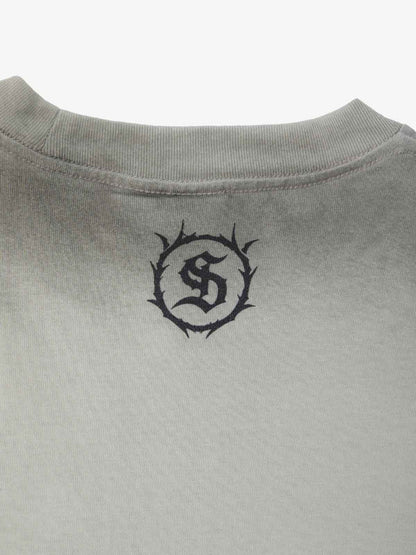 Supermade Distressed Rebellious Gun and Cross Print T-Shirt?