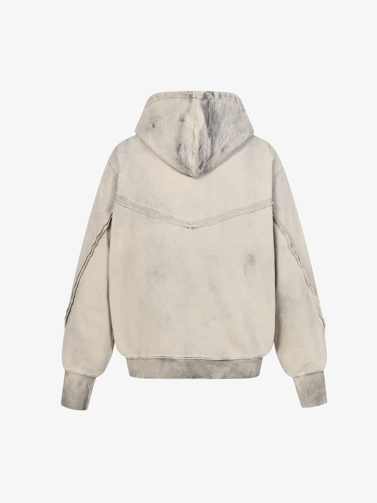 Retro Asymmetric Zip Up Deconstructed Hoodie 