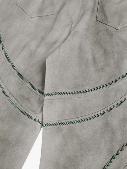 Stylish Wide-Leg Trousers with Unique Embroidered Design for Women 